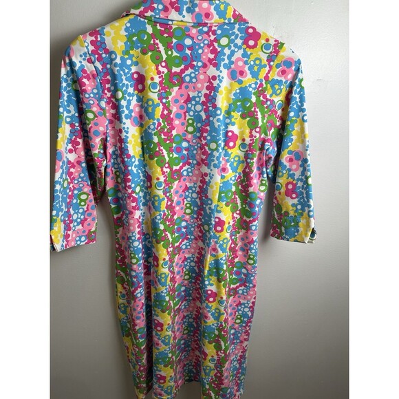 Katherine Way Shift Dress Made in USA Large Versaway 3/4 Sleeve Collared VNeck - Picture 3 of 9